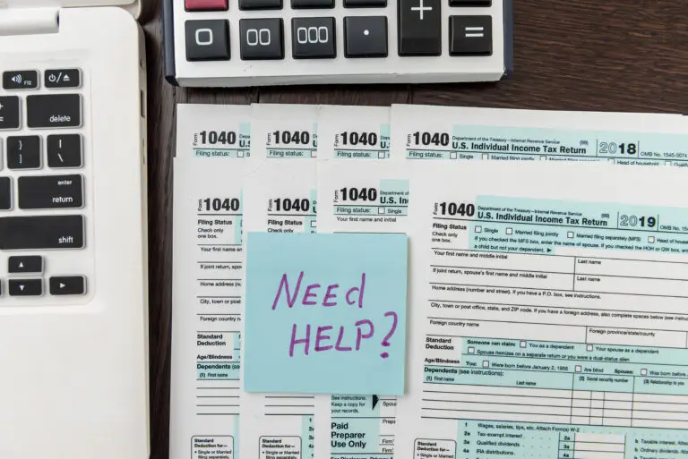 Federal 1040 Tax Form With Sticker, Calculator And Pen